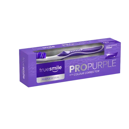 پک مسواک خمیردندان اصلاح رنگ دندان TrueSmile Purple حجم 100میل