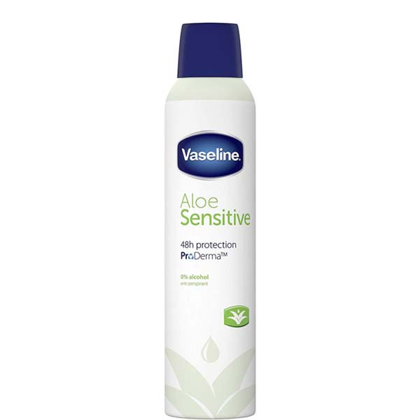 اسپری ضد تعریق زنانه وازلین مدل Aloe Sensitive حجم 250 میل