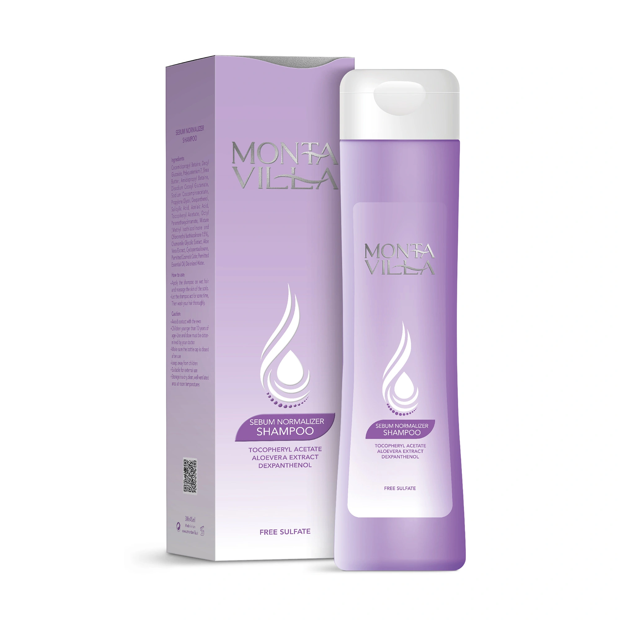 شامپو تقویت کننده و ضدریزش موهای چرب مونتا ویلا 300میل