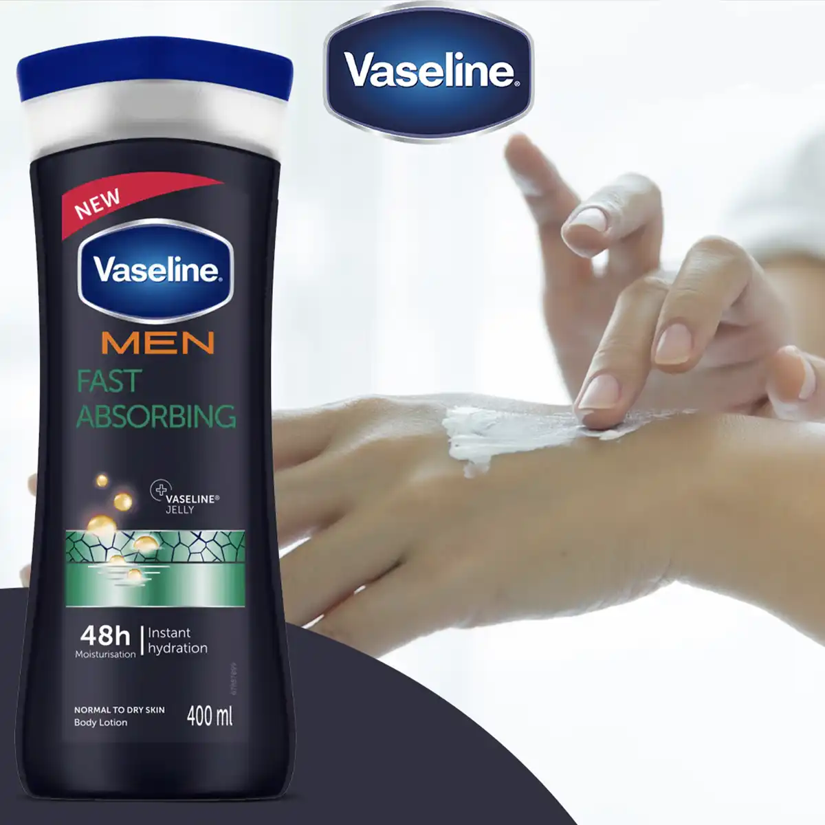 لوسیون بدن مردانه وازلین مدل Fast Absorbing حجم 400 میل - Image 2