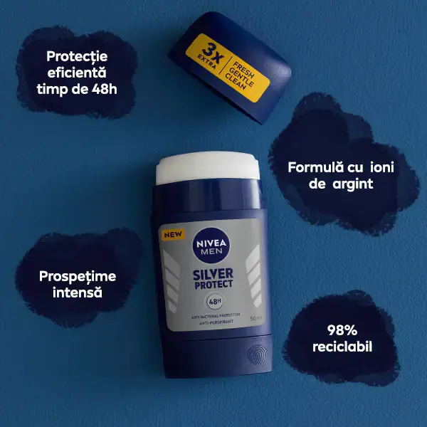 استیک صابونی مردانه نیوا مدل Silver Protect - Image 2