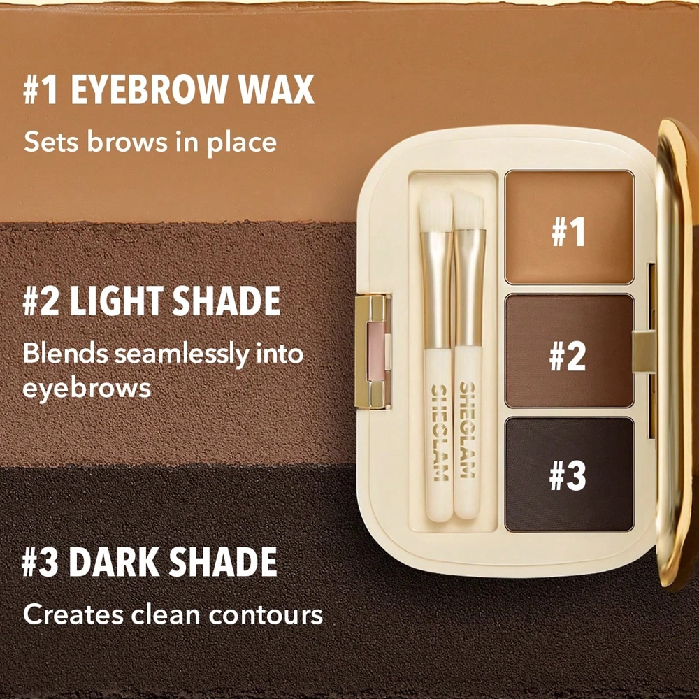 پالت سایهی ابروی شیگلم رنگ Dark Brown - Image 3